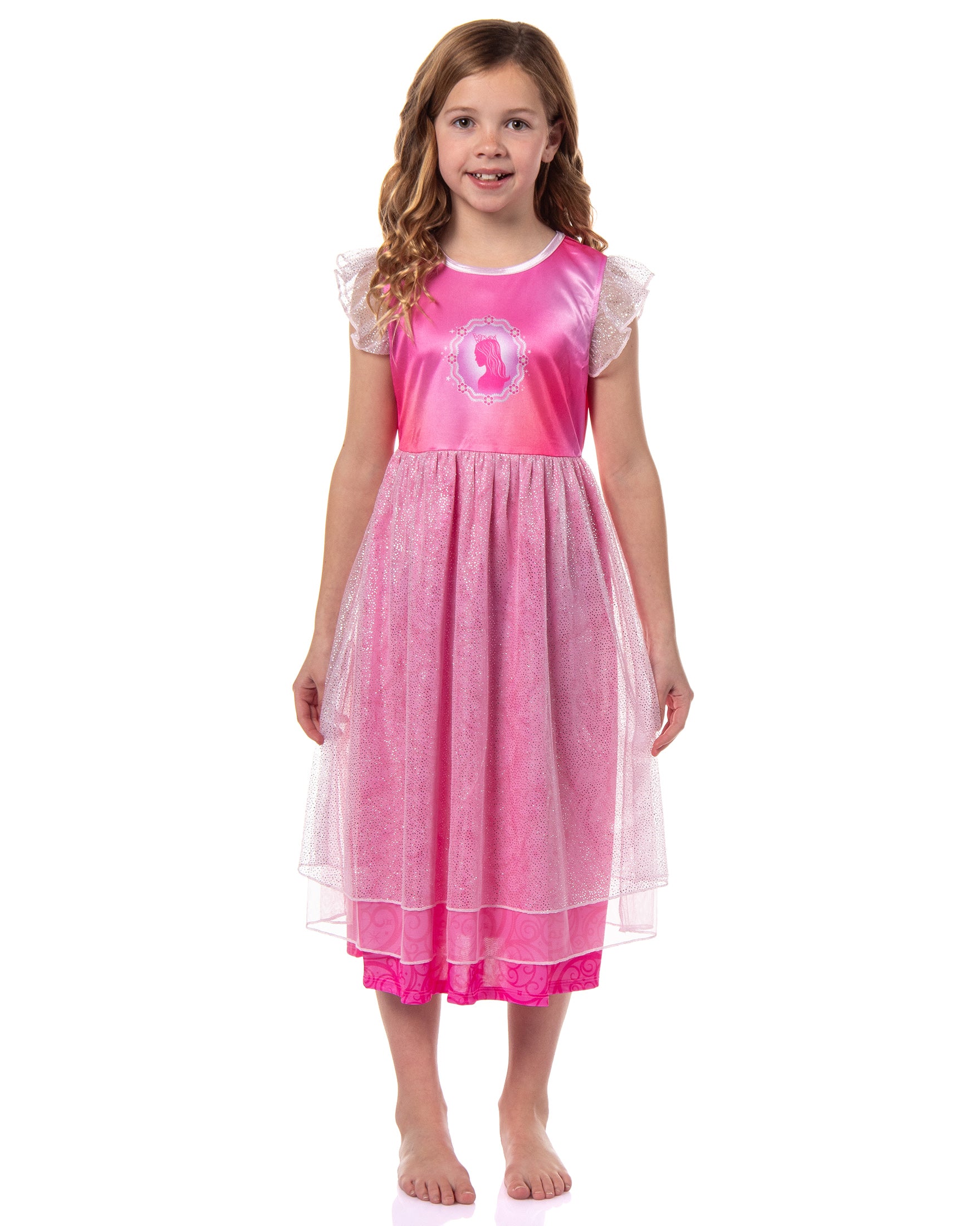 Wicked Girl's Short-Sleeve Sparkle Nightgown Pajama Dress