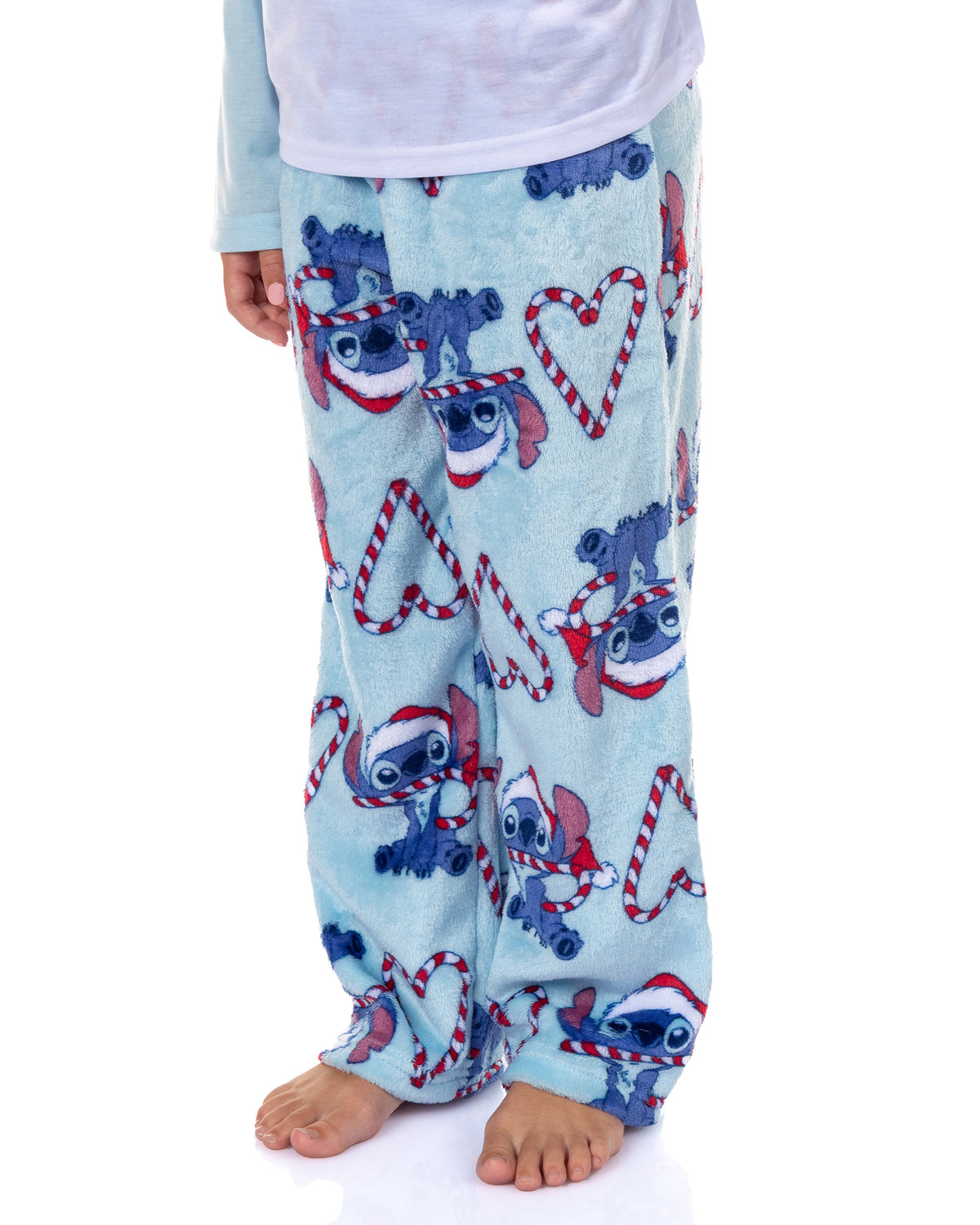Disney Stitch Christmas Pajamas Men's Candy Cane 2 Piece PJ Lounge Set