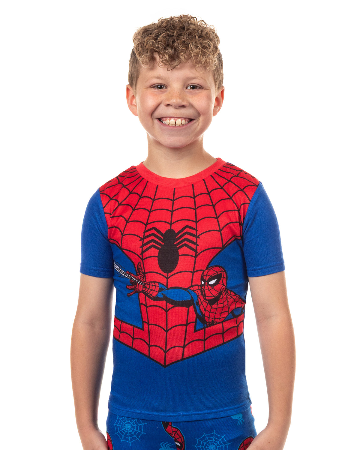 Marvel Spider-Man Pajamas Boy's Snug Fit Short Sleeve Shirt and Pant Set