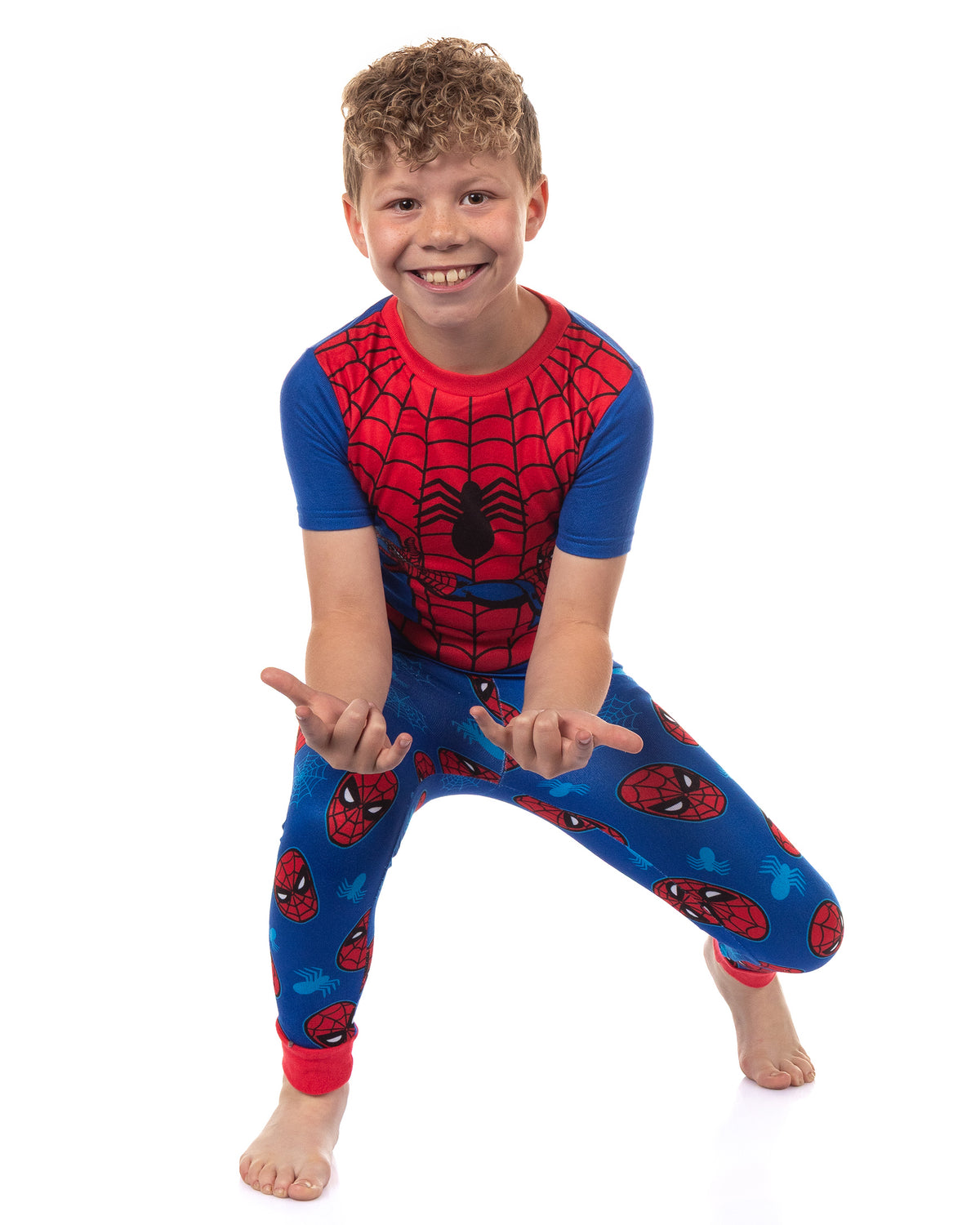 Marvel Spider-Man Pajamas Boy's Snug Fit Short Sleeve Shirt and Pant Set