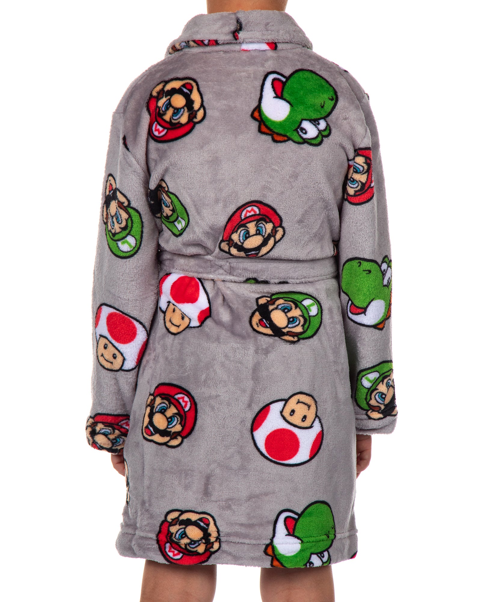 Nintendo Boys' Super Mario Yoshi and Super Mushroom Kids Fleece Robe
