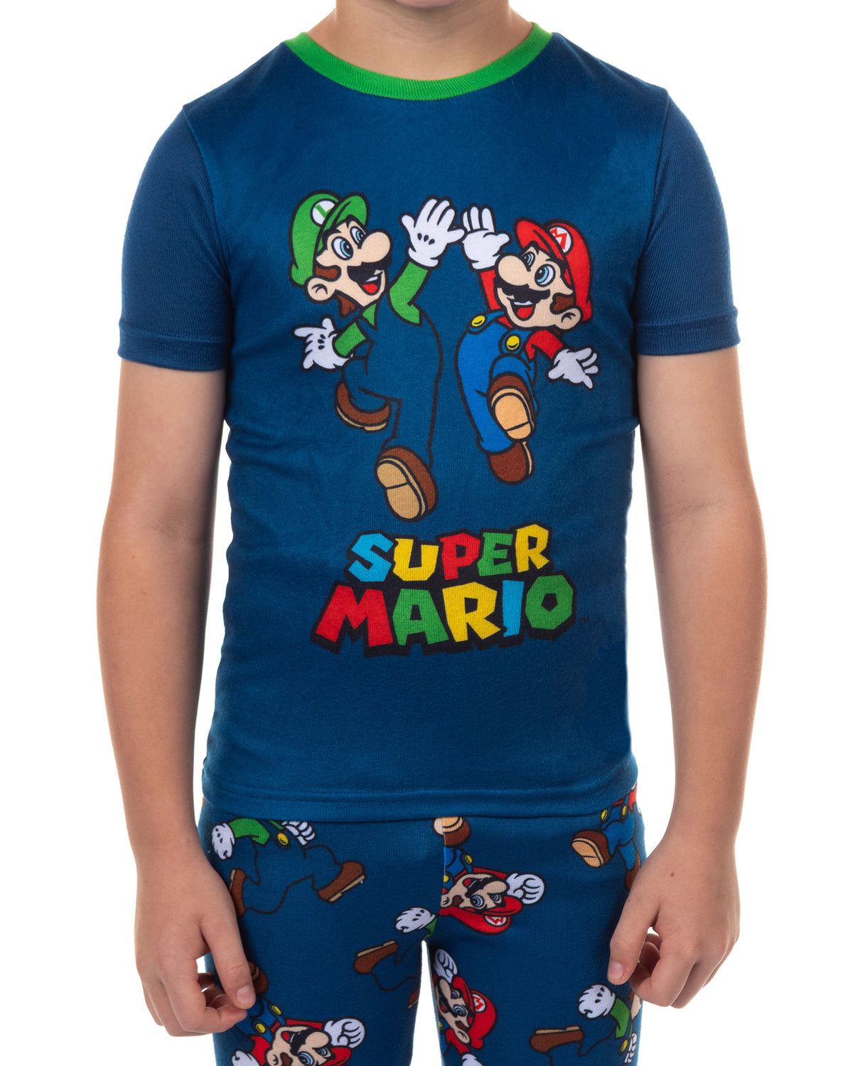Nintendo Super Mario Bros Pajamas Boy's Snug Fit Short Sleeve Pant Set