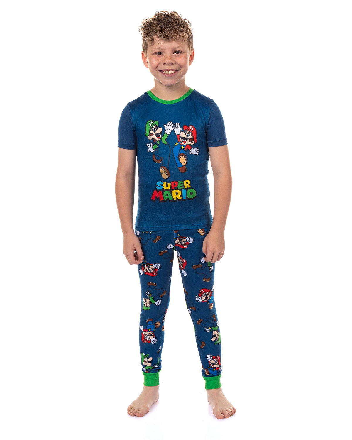 Nintendo Super Mario Bros Pajamas Boy's Snug Fit Short Sleeve Pant Set