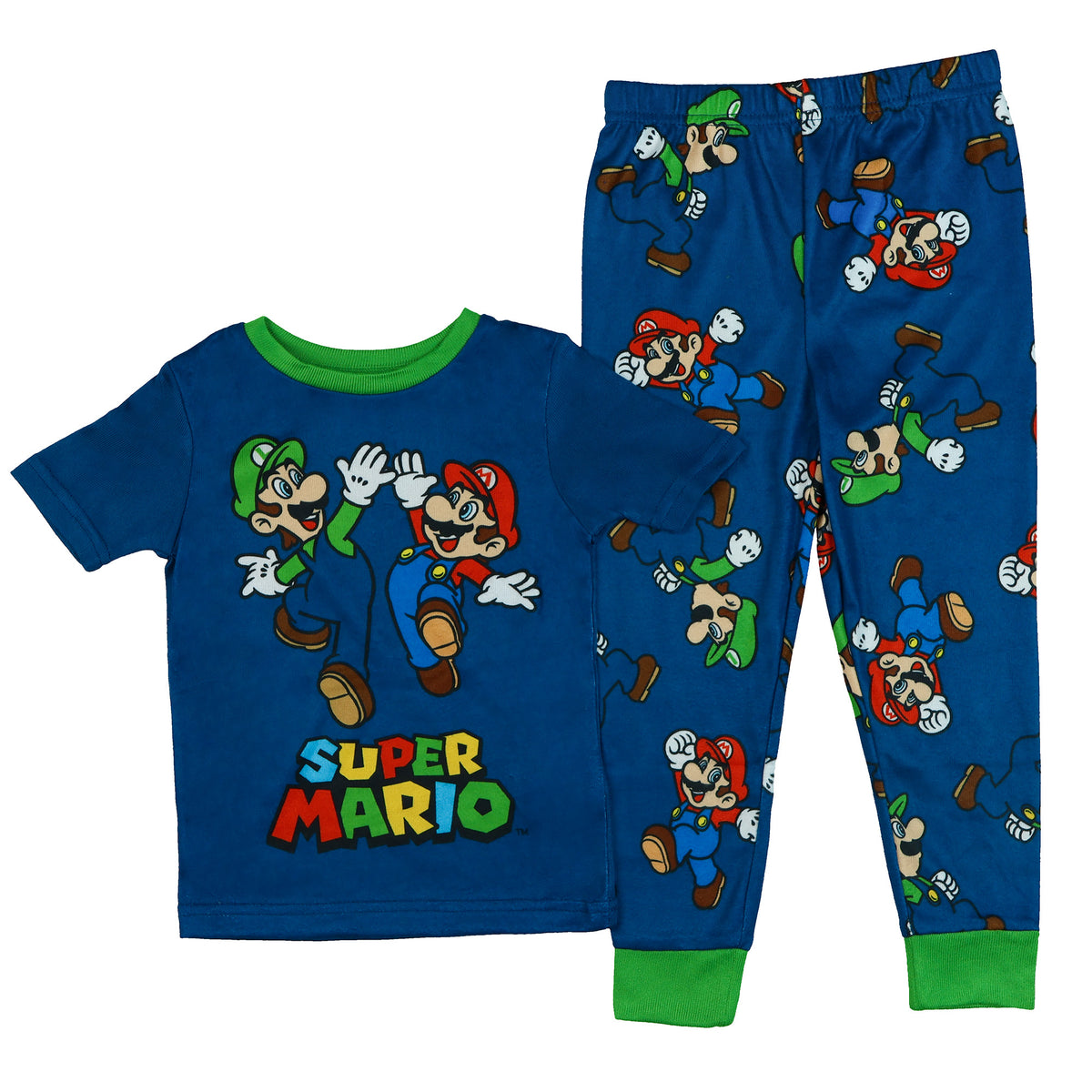 Nintendo Super Mario Pajamas Toddler Boy's Snug Fit Short Sleeve Pant Set