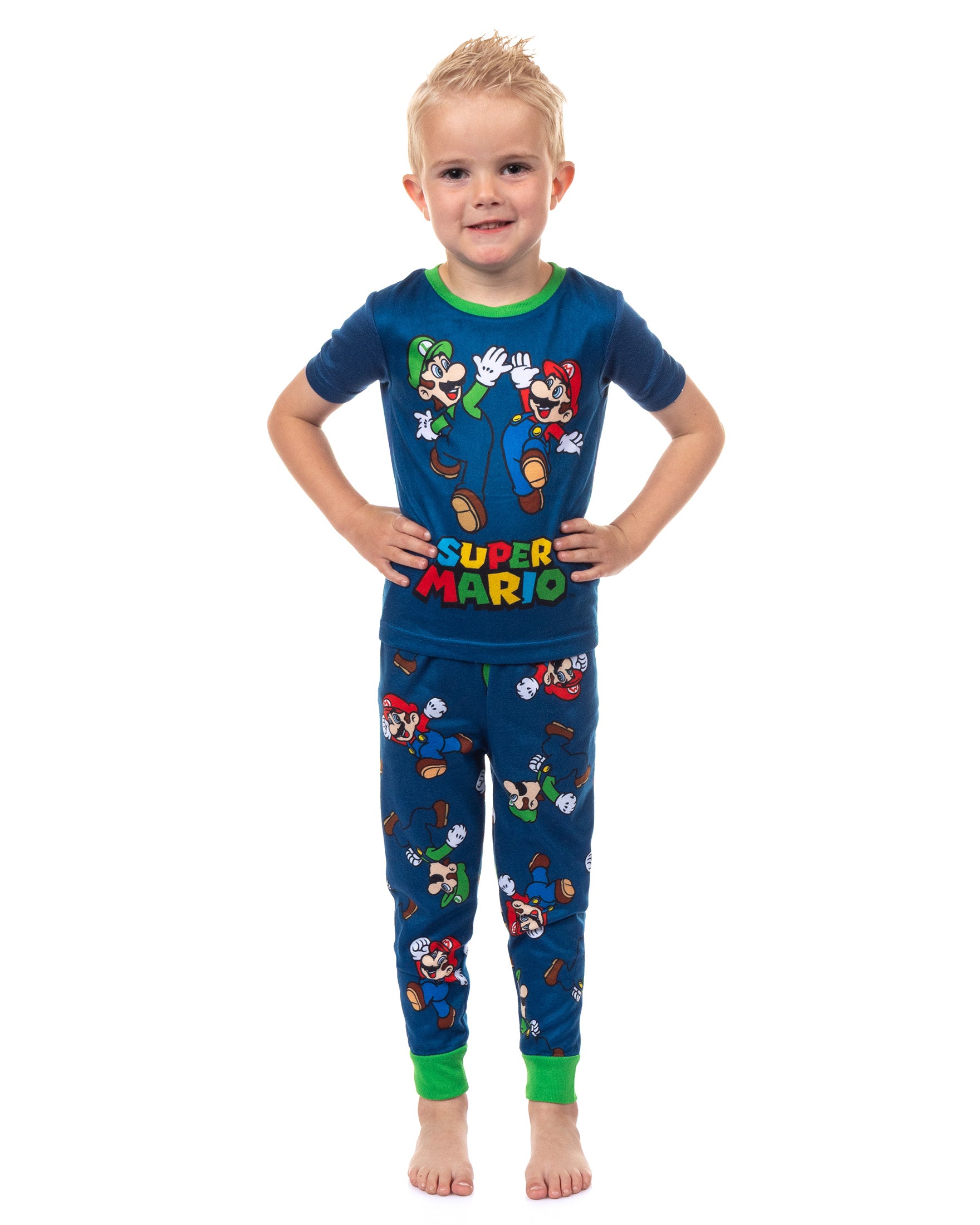 Nintendo Super Mario Pajamas Toddler Boy's Snug Fit Short Sleeve Pant Set