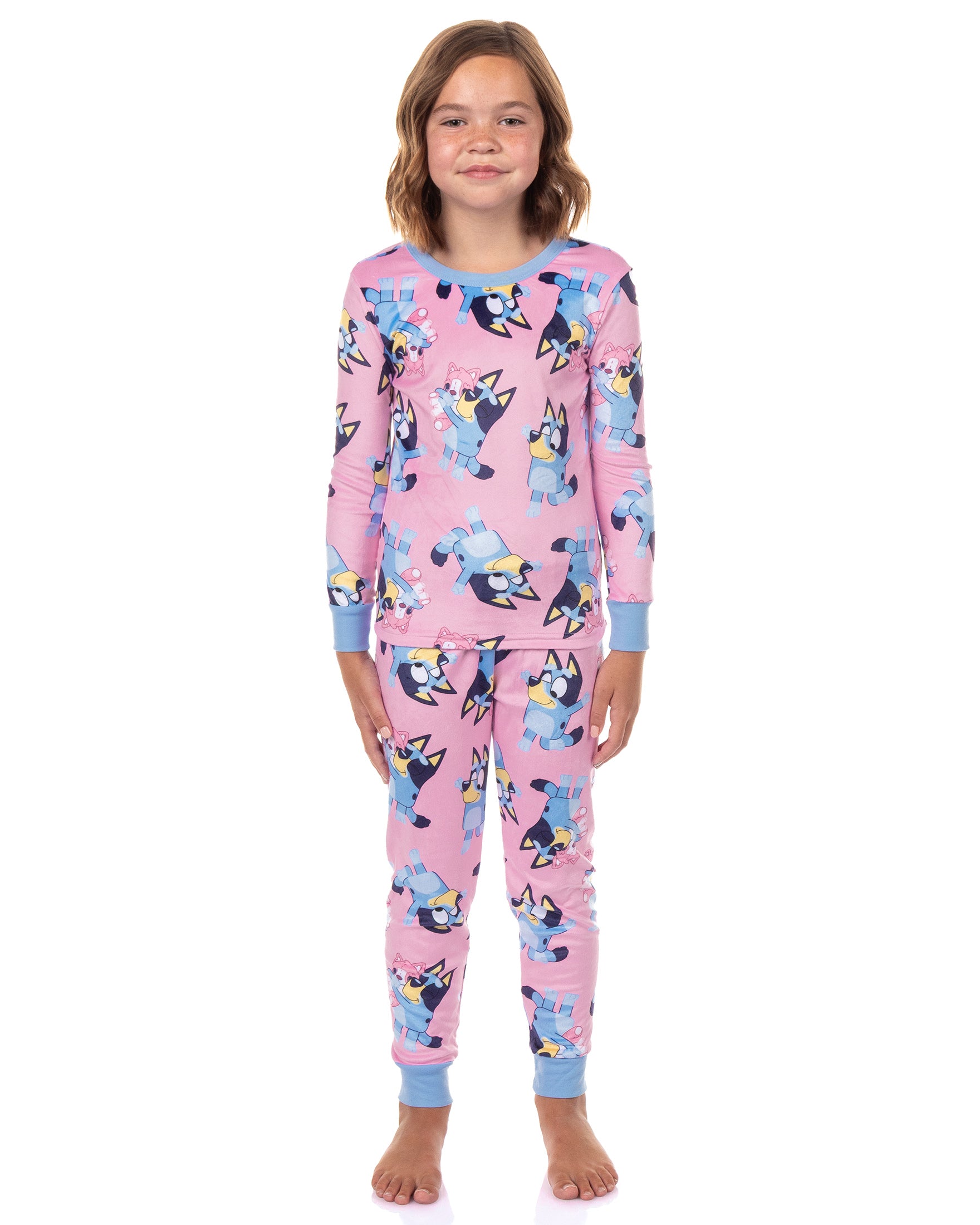 Bluey Pajamas Girls' Polly Puppy 2-Piece Tight Fit Lounge Sleep Set