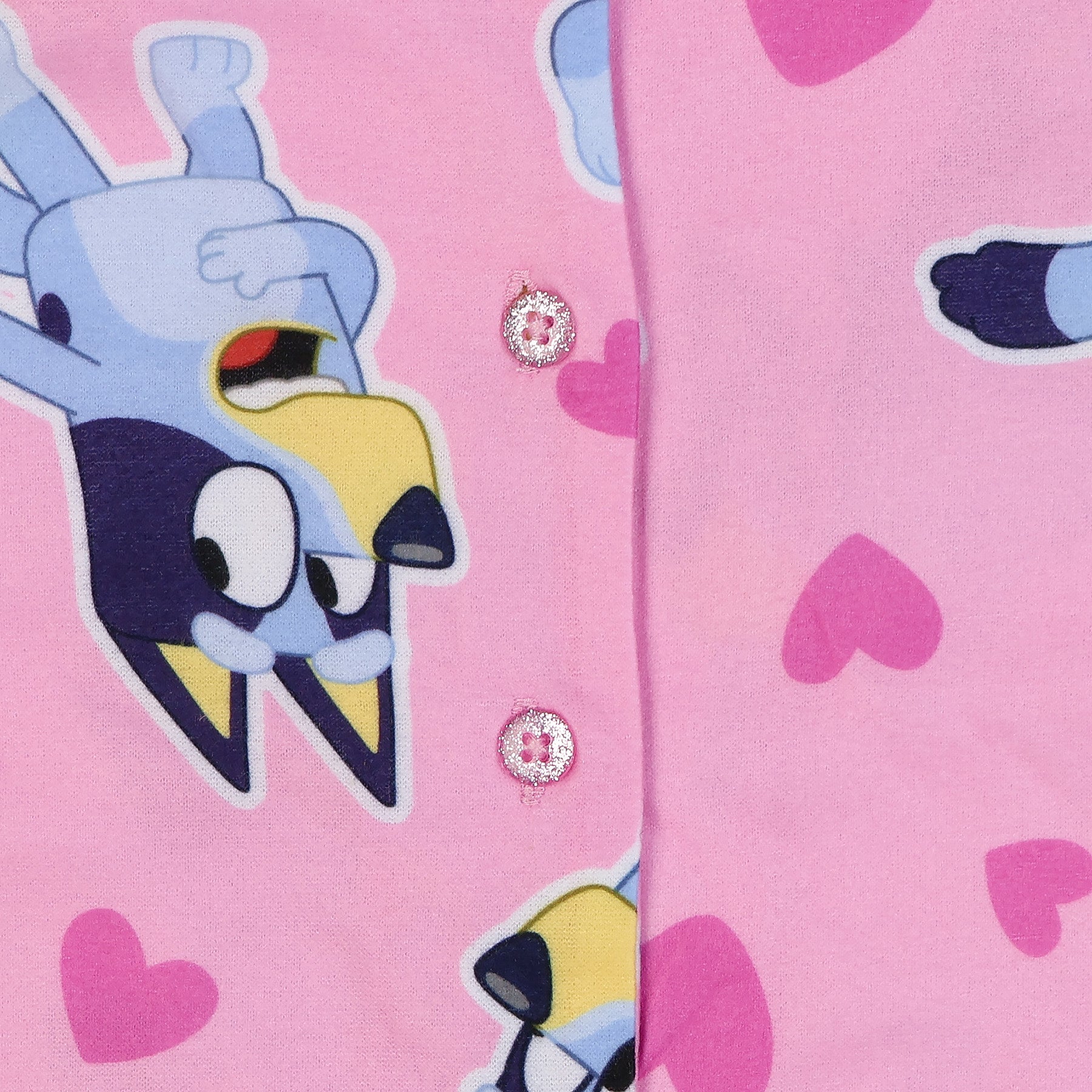 Bluey Pajamas Toddler Girl's Hearts 2 Piece Long Sleeve Button Up Sleep Set