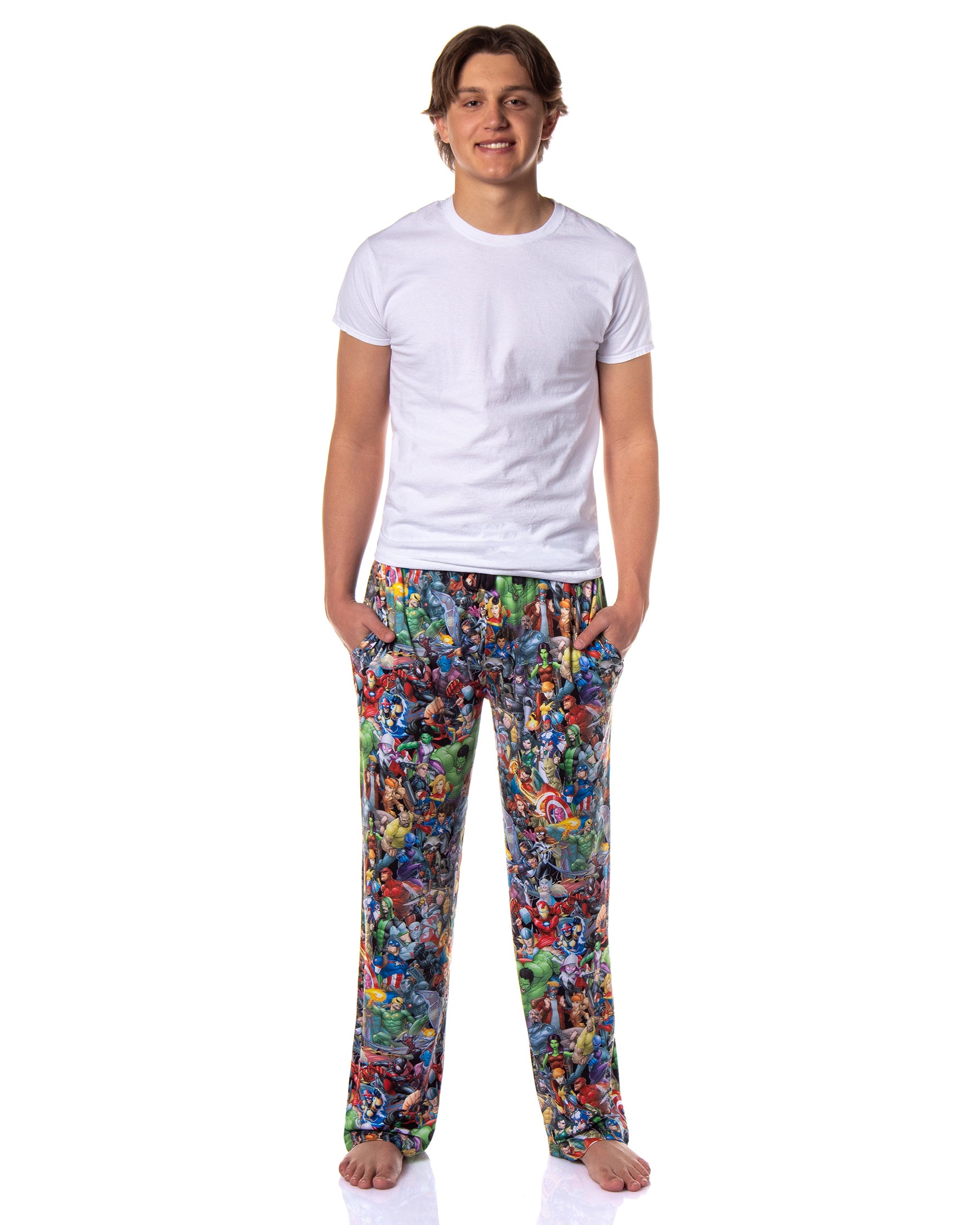Marvel Pajama Pants Men's Heroes Hulk Captain America Iron Man Lounge Bottoms