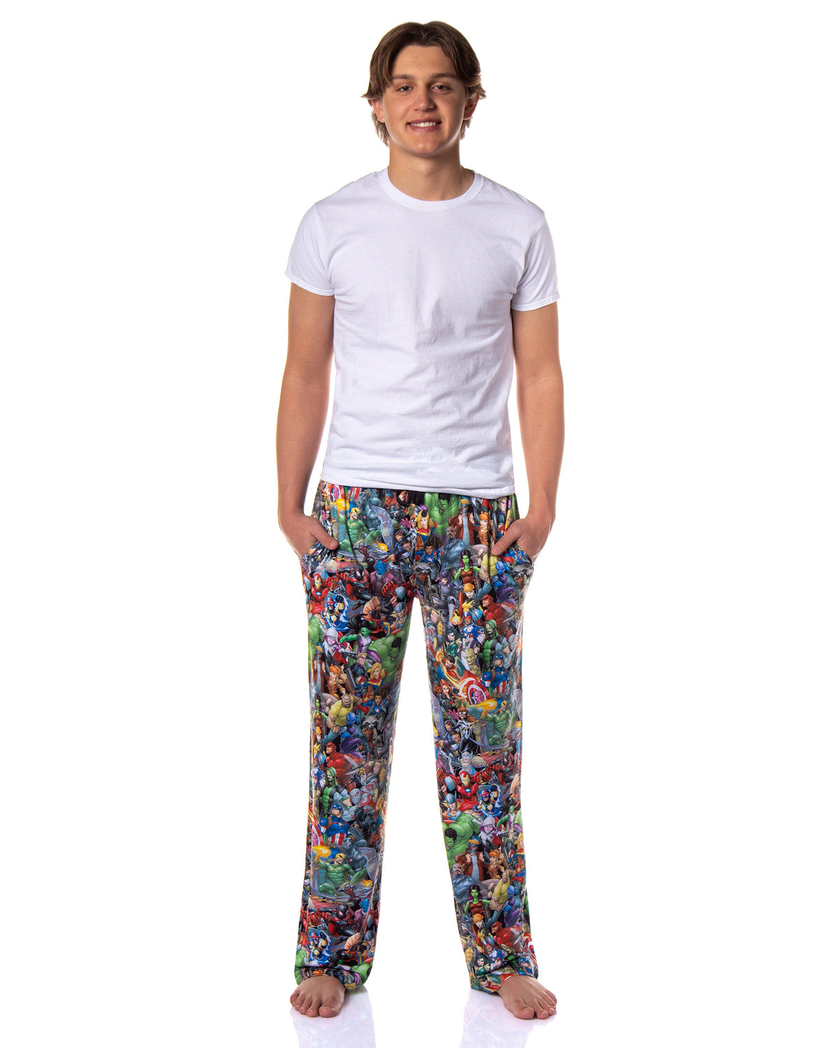Marvel Pajama Pants Men's Heroes Hulk Captain America Iron Man Lounge Bottoms