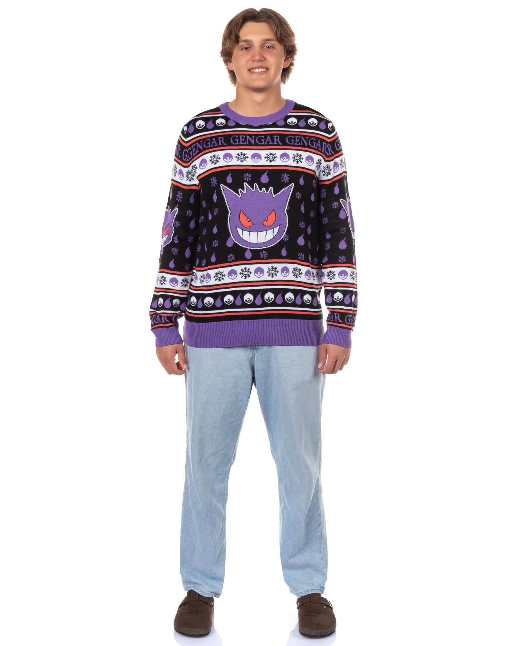 Pokemon Character Design Men's Crewneck Ugly Sweater for Christmas