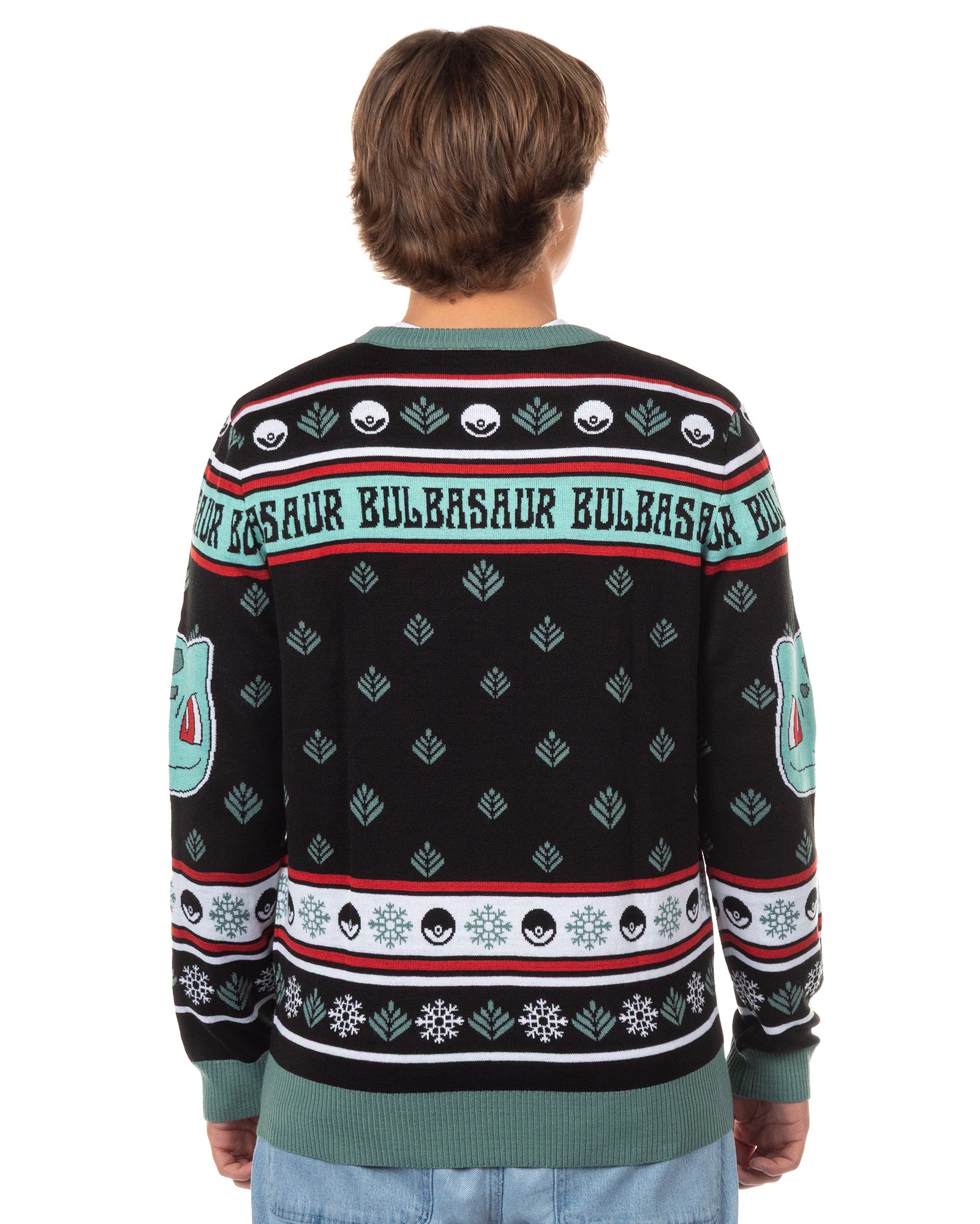Pokemon Character Design Men's Crewneck Ugly Sweater for Christmas
