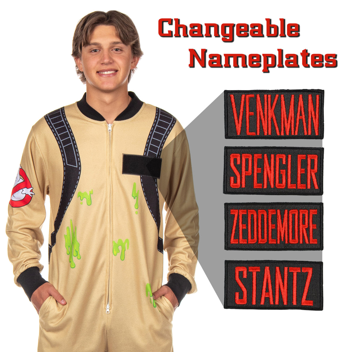 Ghostbusters Union Suit Adult Jumpsuit Costume One Piece Pajama Sleepwear