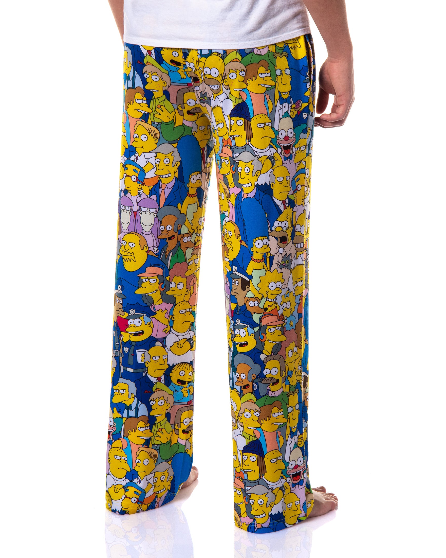 The Simpsons Pants Men's Characters of Springfield Lounge Sleep Pajamas