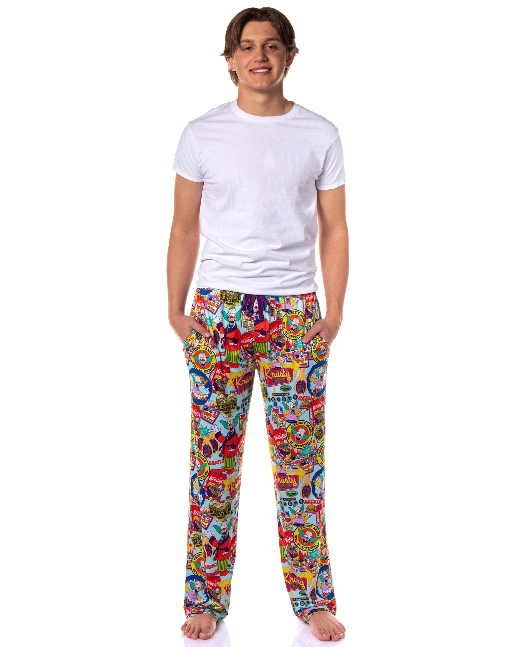 The Simpsons Lounge Pants Men's Krusty Clown Sleep Pajamas