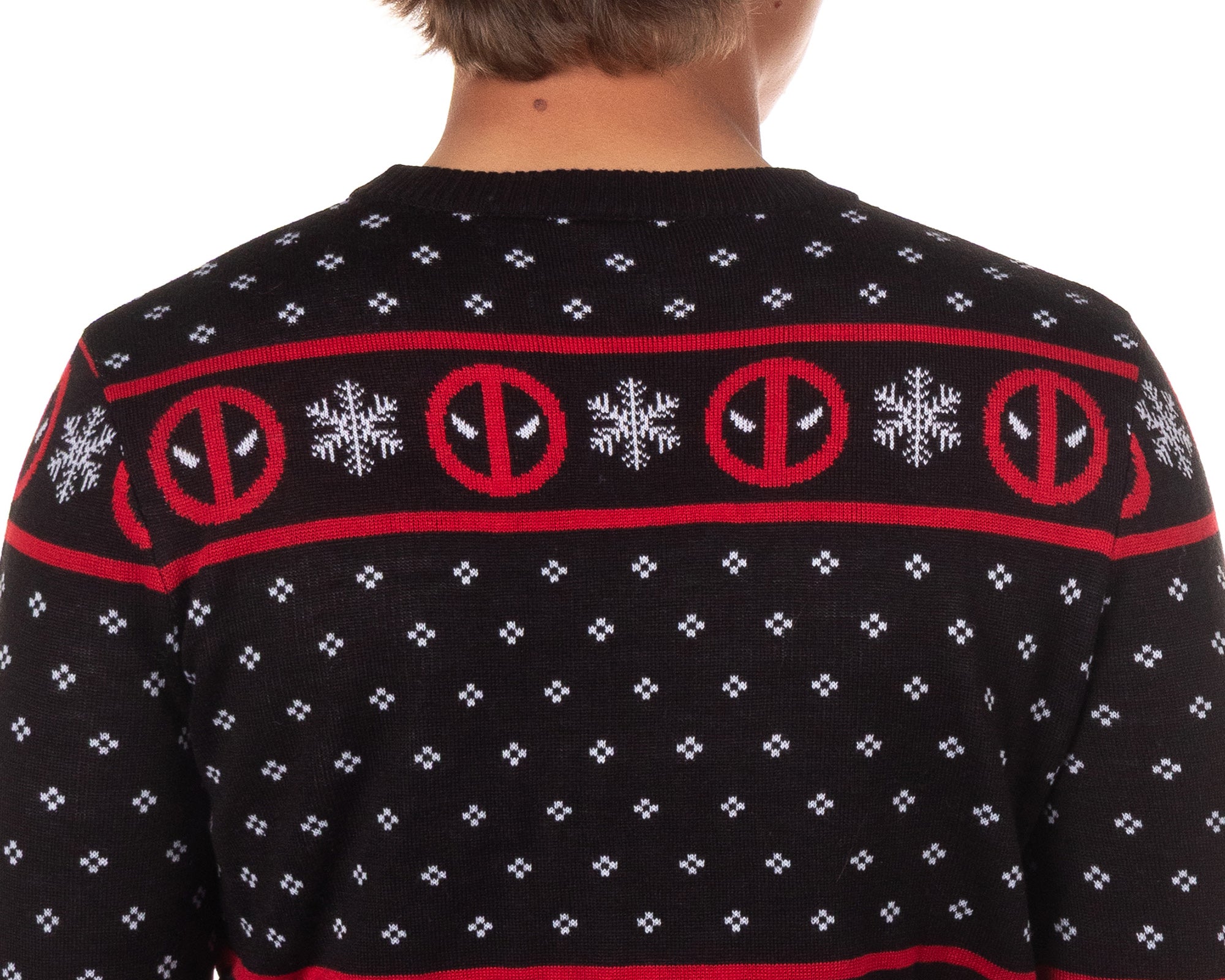 Marvel Deadpool Men's On The Naughty List Pullover Crewneck Sweater