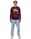 Marvel Deadpool Men's On The Naughty List Pullover Crewneck Sweater