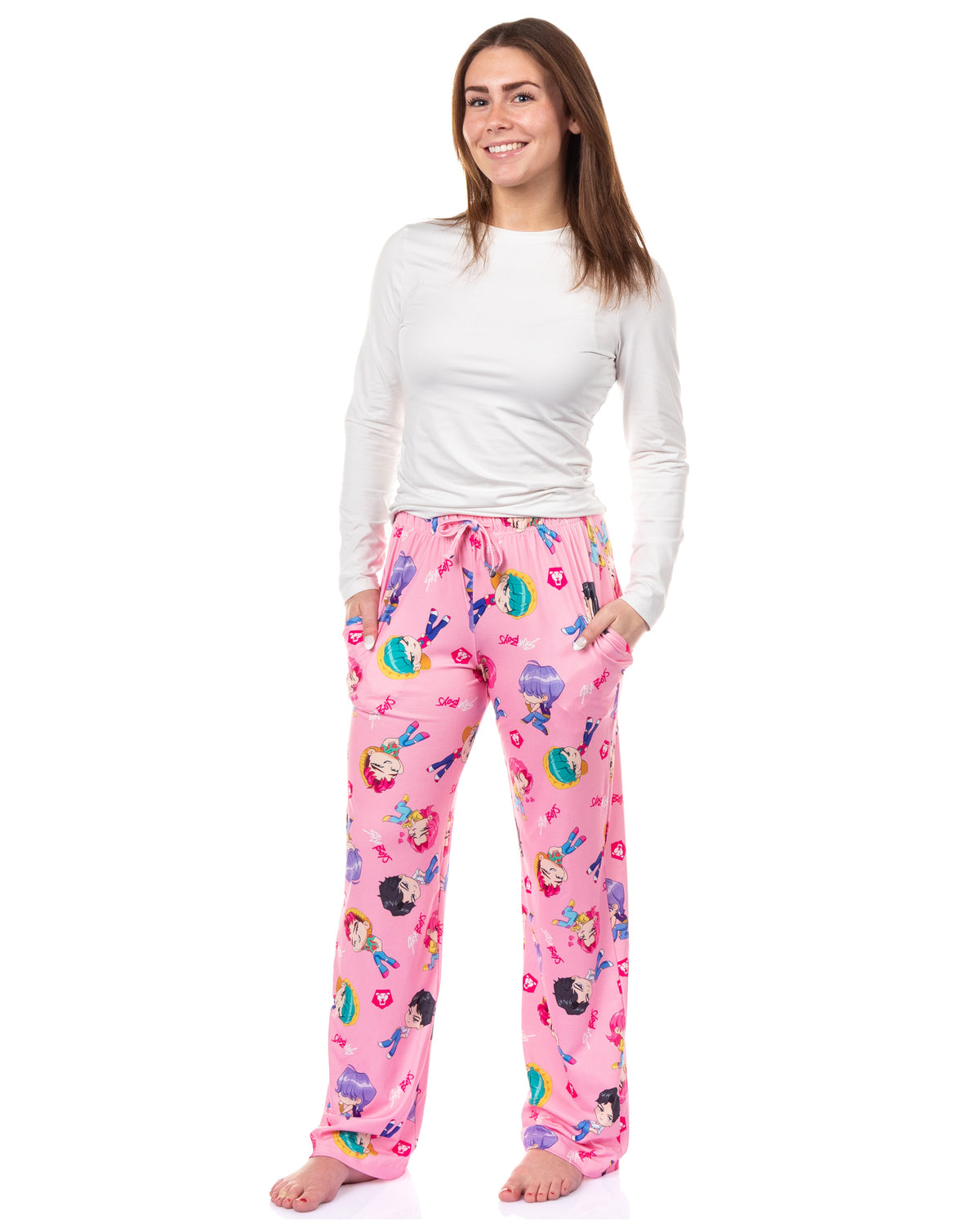 K-Pop Demon Hunters Saja Boys Pajama Pants Women's Chibi Toss Lounge Pant