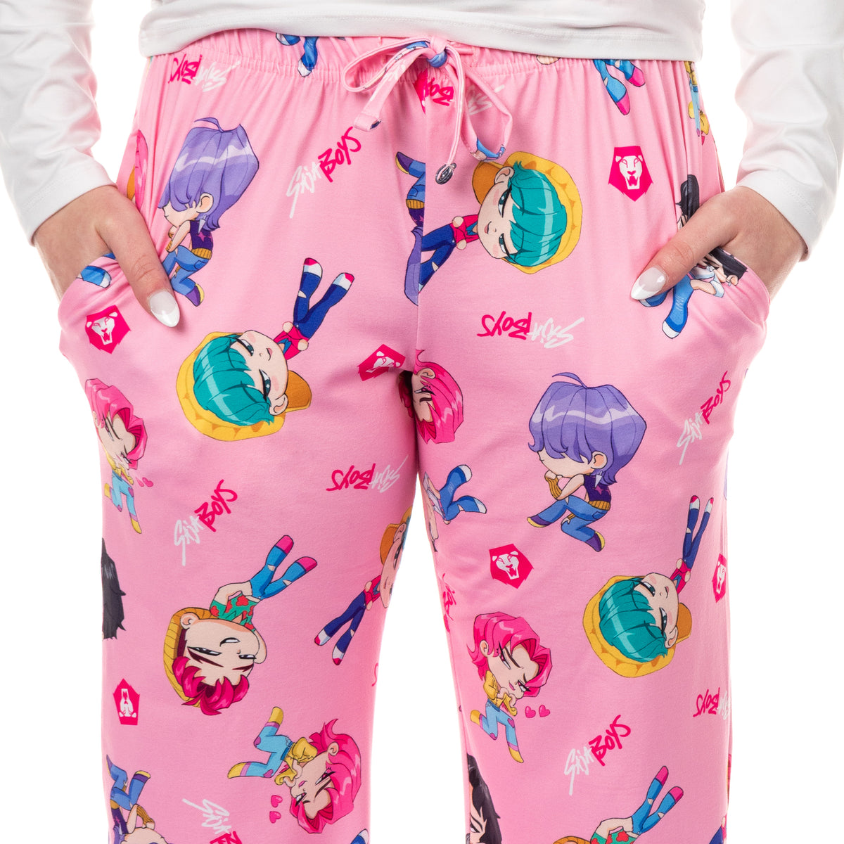 K-Pop Demon Hunters Saja Boys Pajama Pants Women's Chibi Toss Lounge Pant