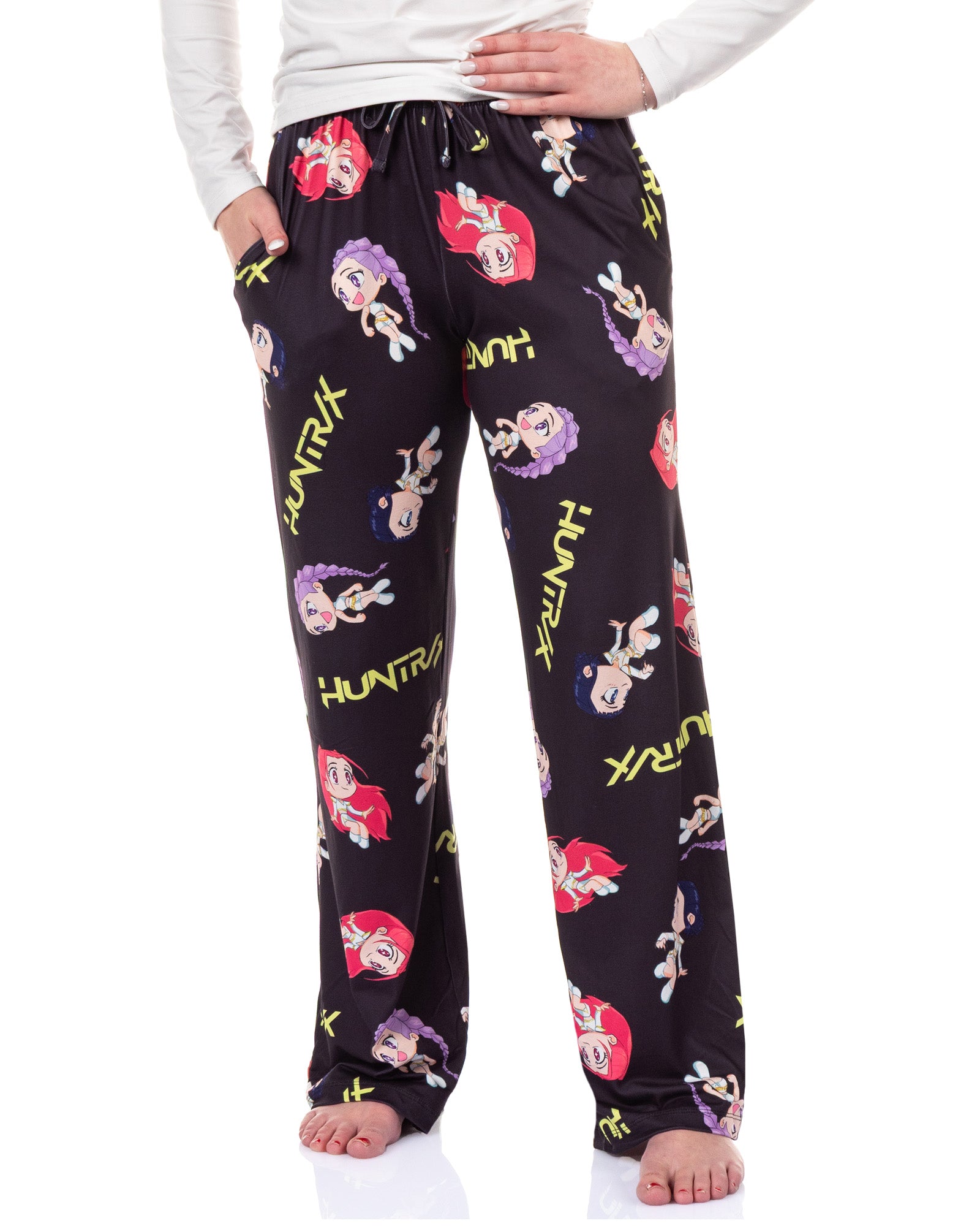 K-Pop Demon Hunters Pajama Pants HUNTR/X Chibi Toss Women's Loungewear