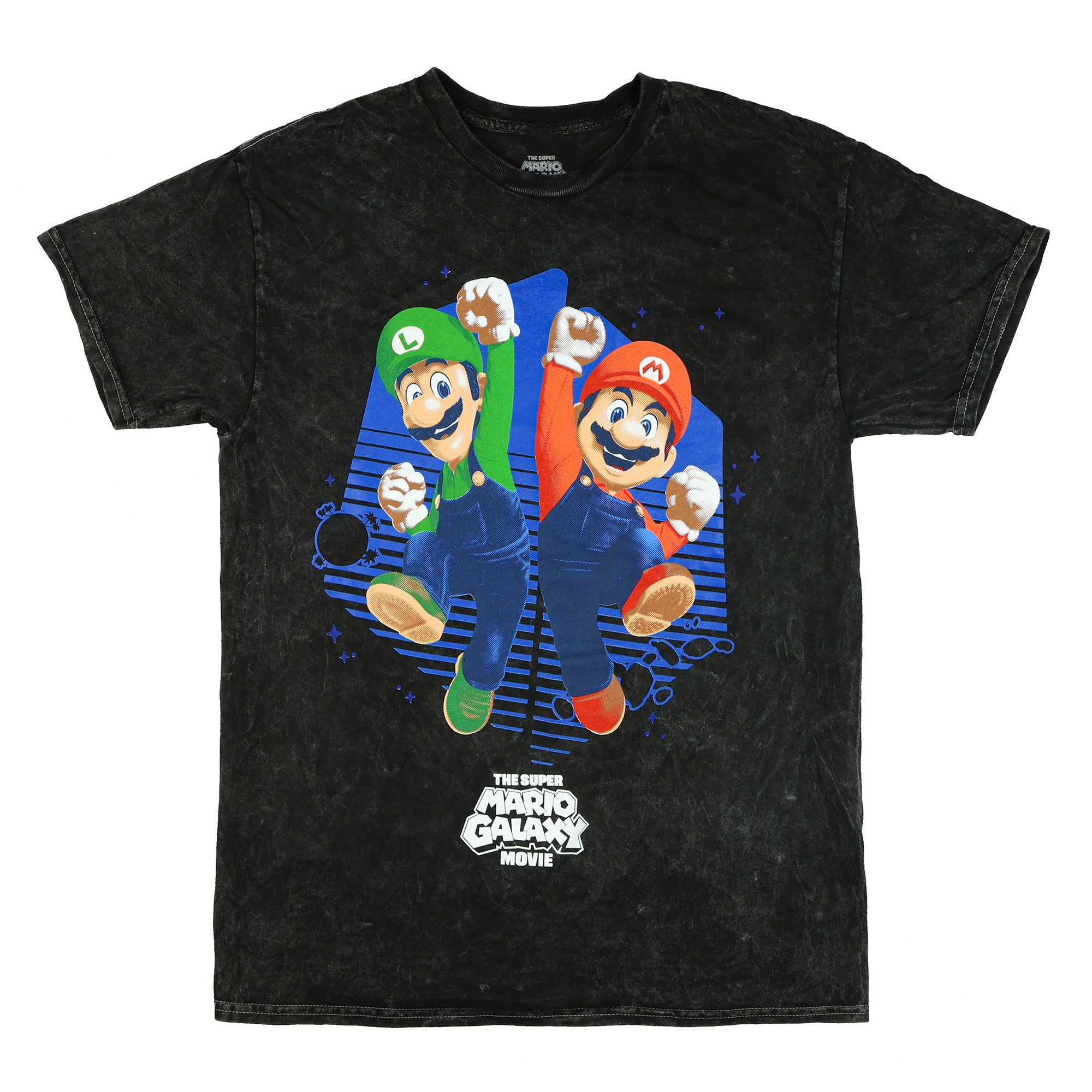 The Super Mario Galaxy Movie T-Shirt Men's Mineral Wash Short Sleeve Tee
