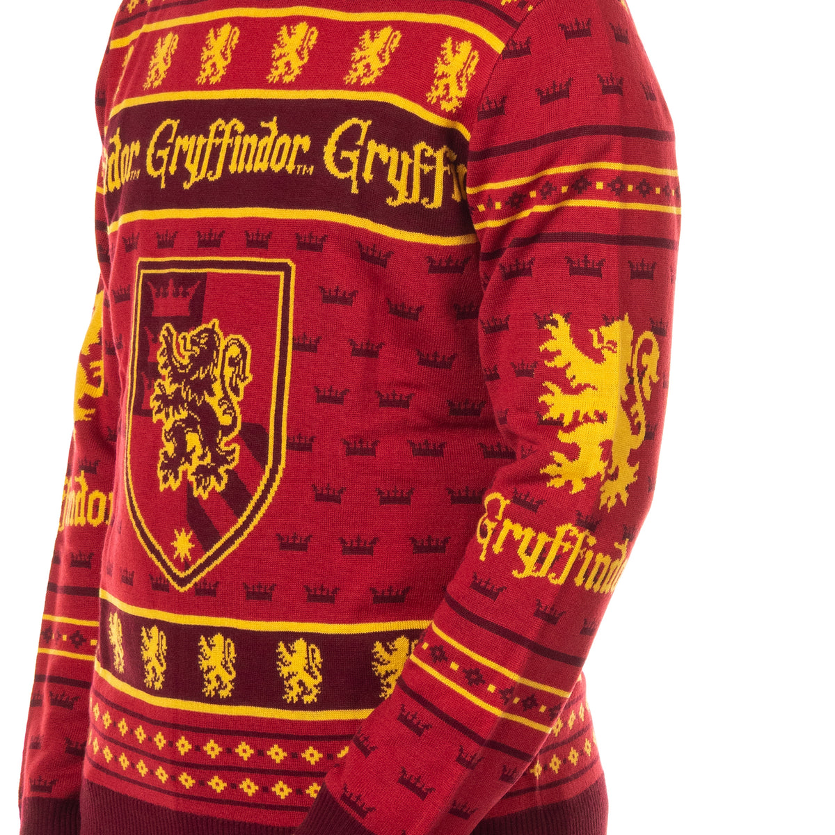 Harry Potter Sweater Men's Hogwarts House Crests Logo Ugly Sweater for Christmas