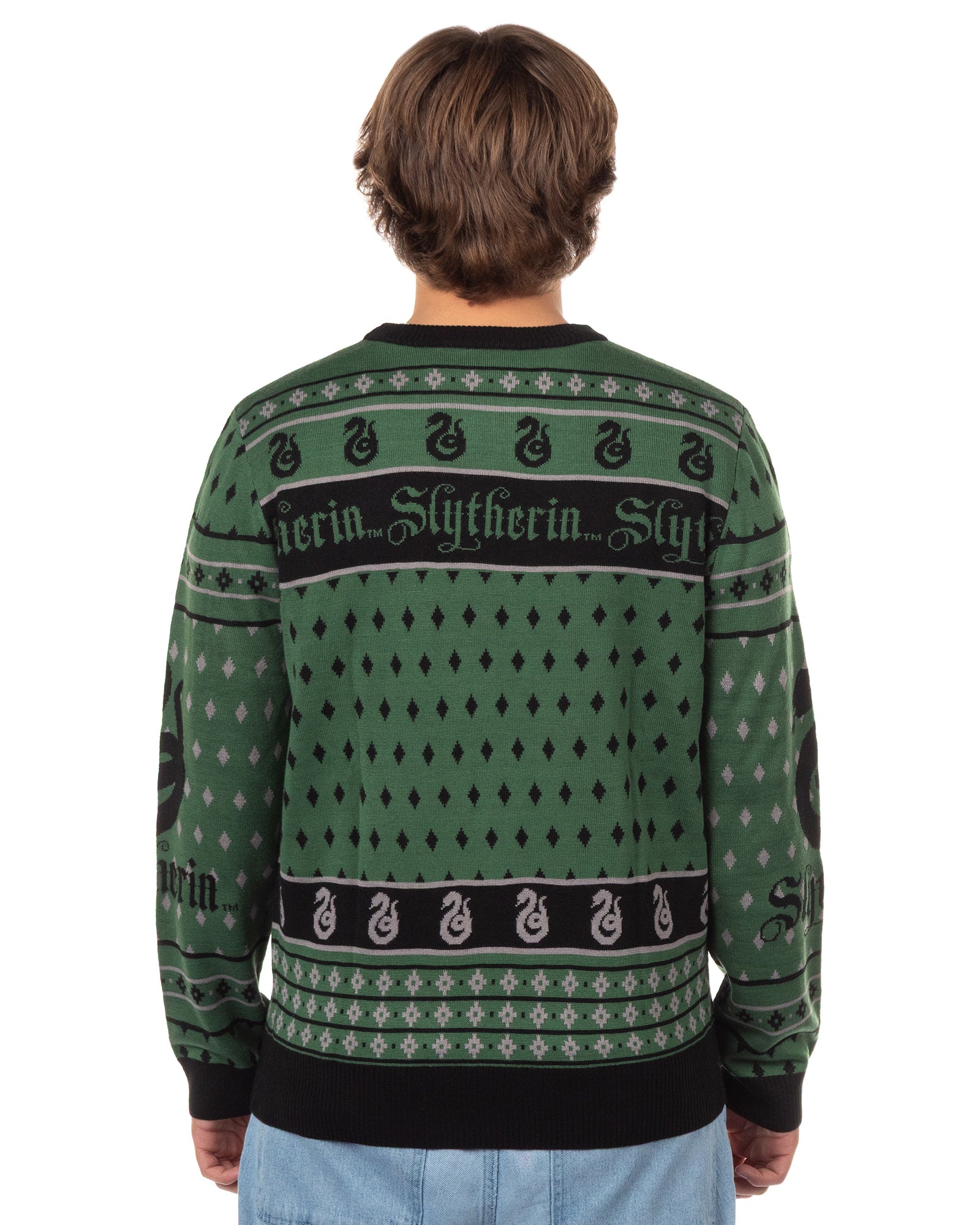 Harry Potter Sweater Men's Hogwarts House Crests Logo Ugly Sweater for Christmas