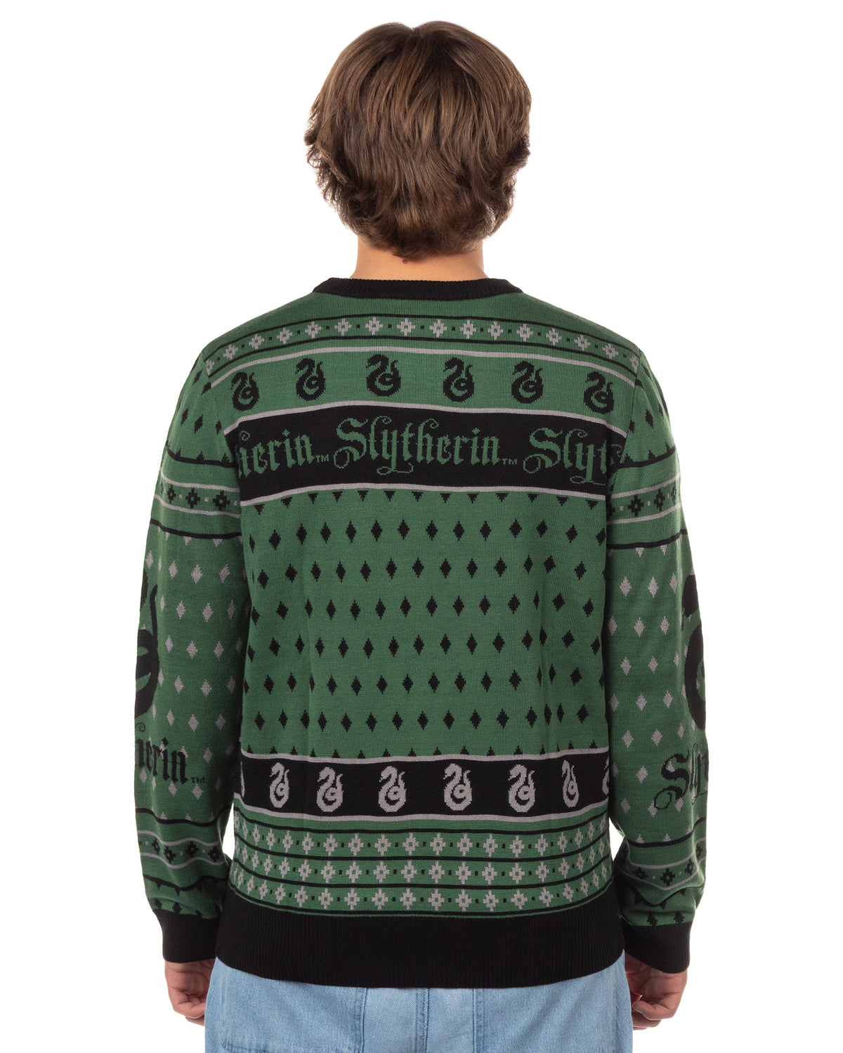 Harry Potter Sweater Men's Hogwarts House Crests Logo Ugly Sweater for Christmas