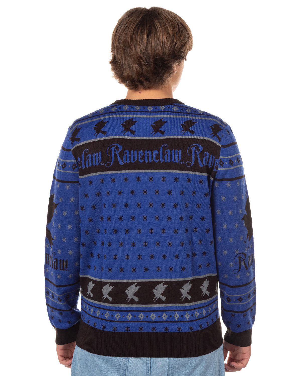 Harry Potter Sweater Men's Hogwarts House Crests Logo Ugly Sweater for Christmas