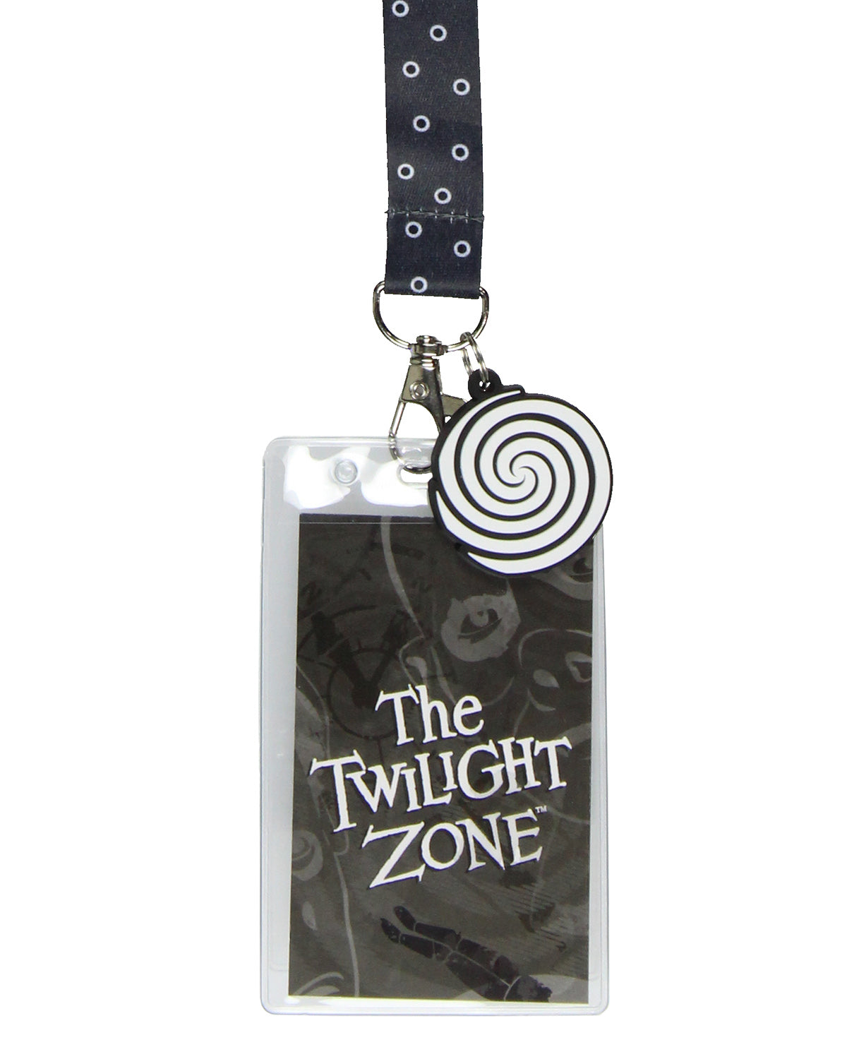 The Twilight Zone ID Lanyard Badge Holder w Hypnotic Spiral Pendant