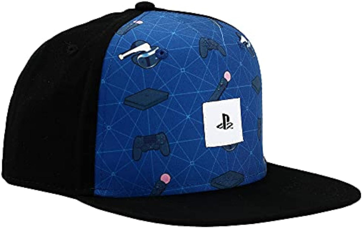 Sony Playstation Embroidered Logo Patch Gaming s Youth Flat Bill Hat