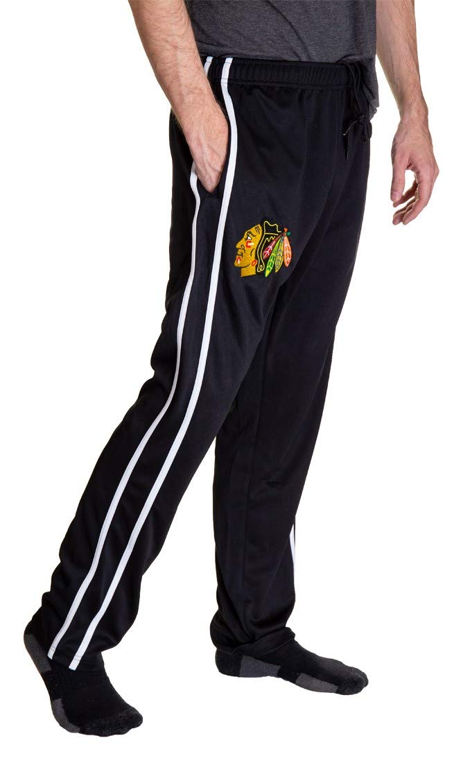 NHL Men's Open Bottom Striped Training Lounge Pants with Pockets