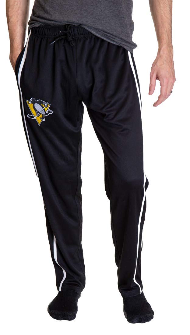 NHL Men's Open Bottom Striped Training Lounge Pants with Pockets