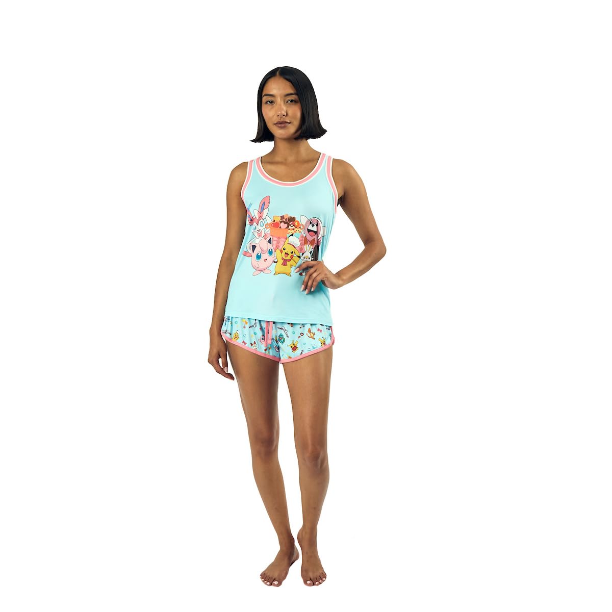 Pokemon Pajamas Women's Pikachu and Jigglypuff Tank and Short Sleep Set