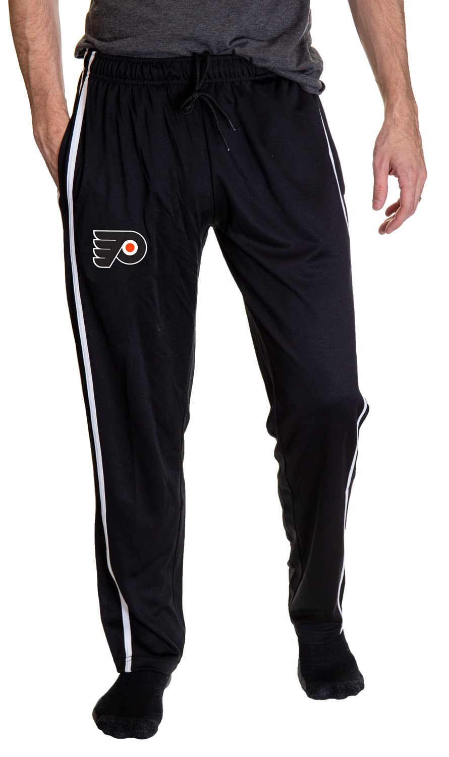 NHL Men's Open Bottom Striped Training Lounge Pants with Pockets