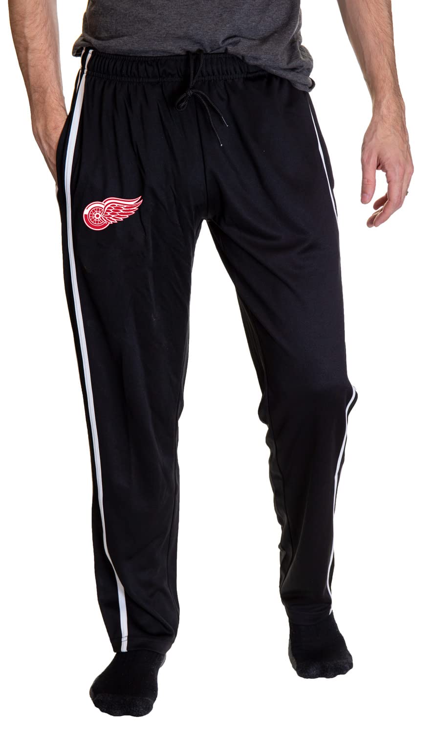 NHL Men's Open Bottom Striped Training Lounge Pants with Pockets