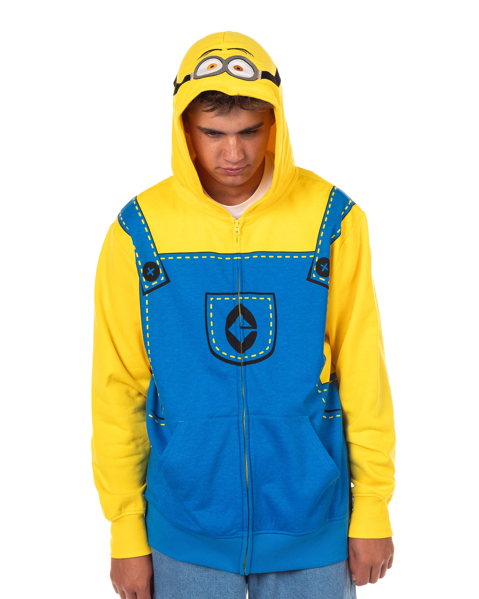 Despicable Me Hoodie Men's Minion Full-Zip Cosplay Sweatshirt