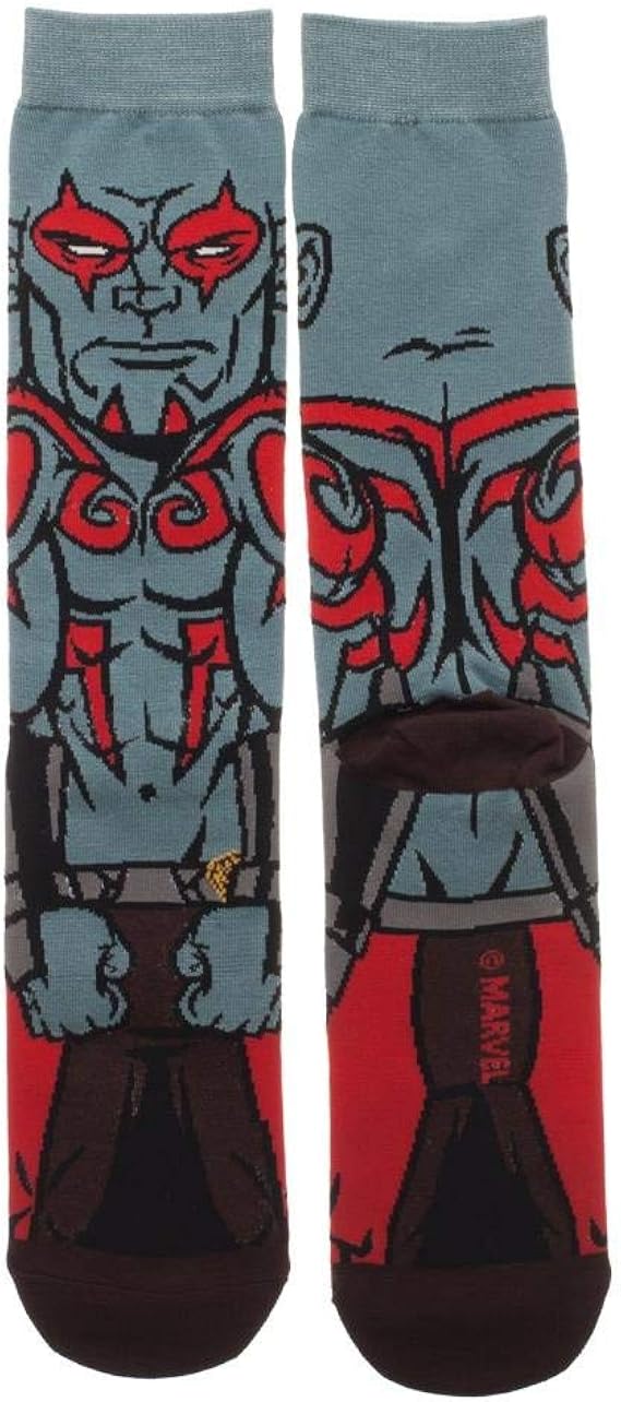 Marvel Guardians of the Galaxy Drax the Destroyer Character 360 Crew Socks