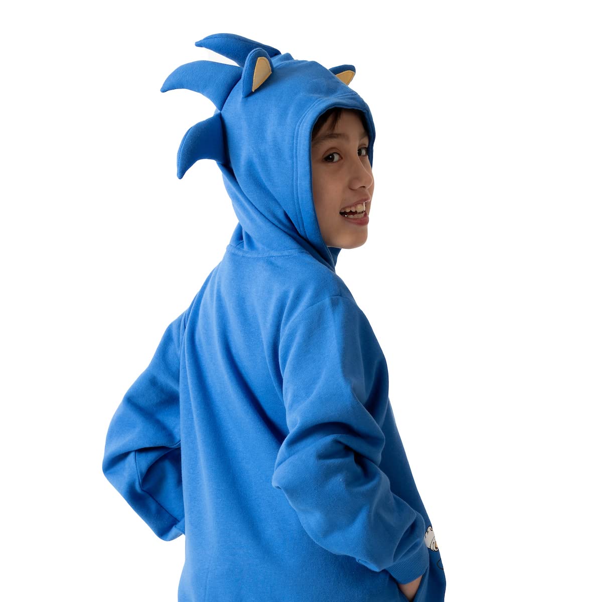 Sonic The Hedgehog Hoodie Boy's 3D Ears and Quills Zip Up Sweatshirt