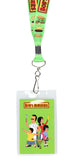 Bob's Burgers Logo and Cheeseburger Anatomy Lanyard Clear ID Badge Holder