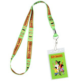 Bob's Burgers Logo and Cheeseburger Anatomy Lanyard Clear ID Badge Holder