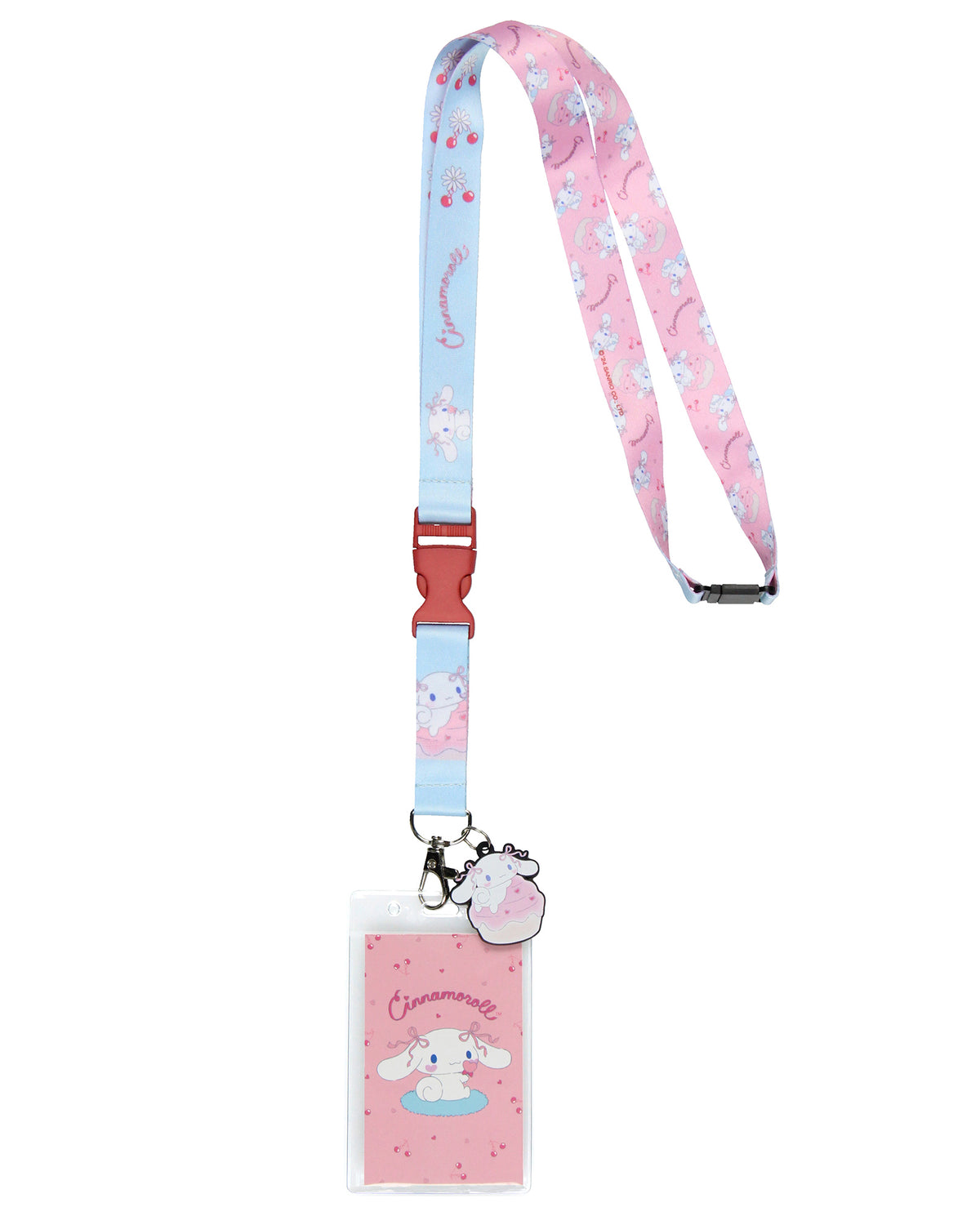 Sanrio Cinnamoroll ID Lanyard Badge Holder Cherry Design and 2" Pendant