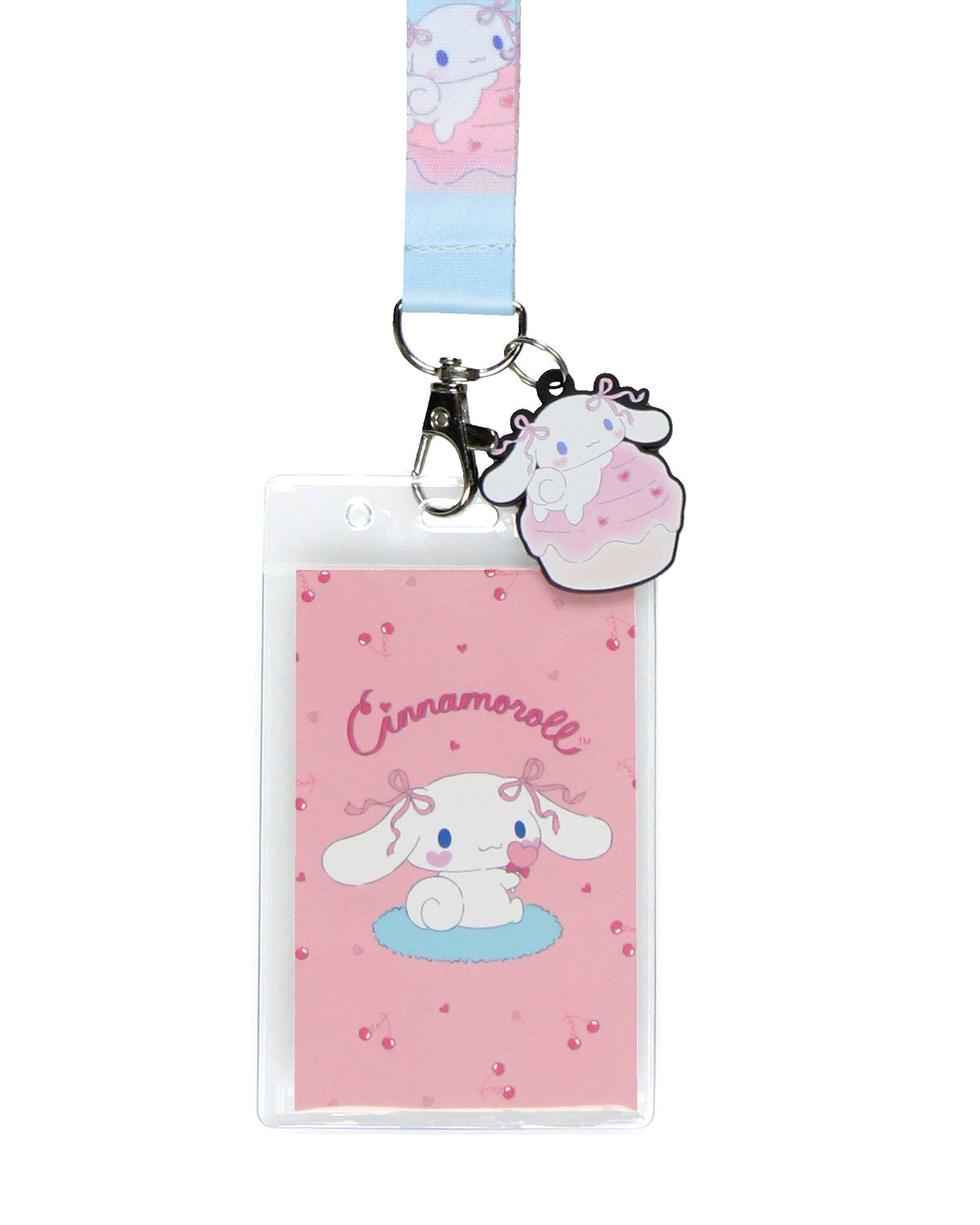 Sanrio Cinnamoroll ID Lanyard Badge Holder Cherry Design and 2" Pendant