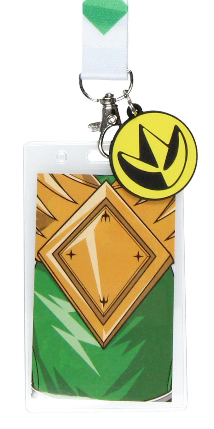 Power Rangers Green Ranger ID Lanyard Badge Holder w Dragonzord Pendant