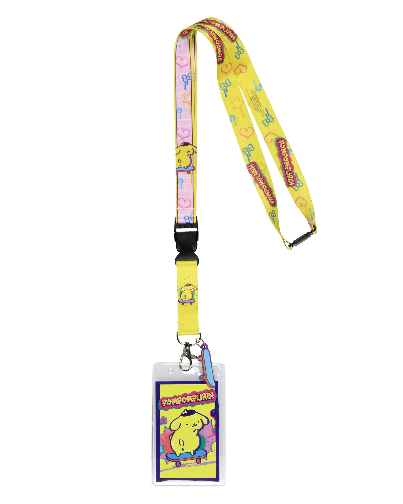 Pompompurin ID Lanyard Badge Holder with 2" Skateboard Pendant