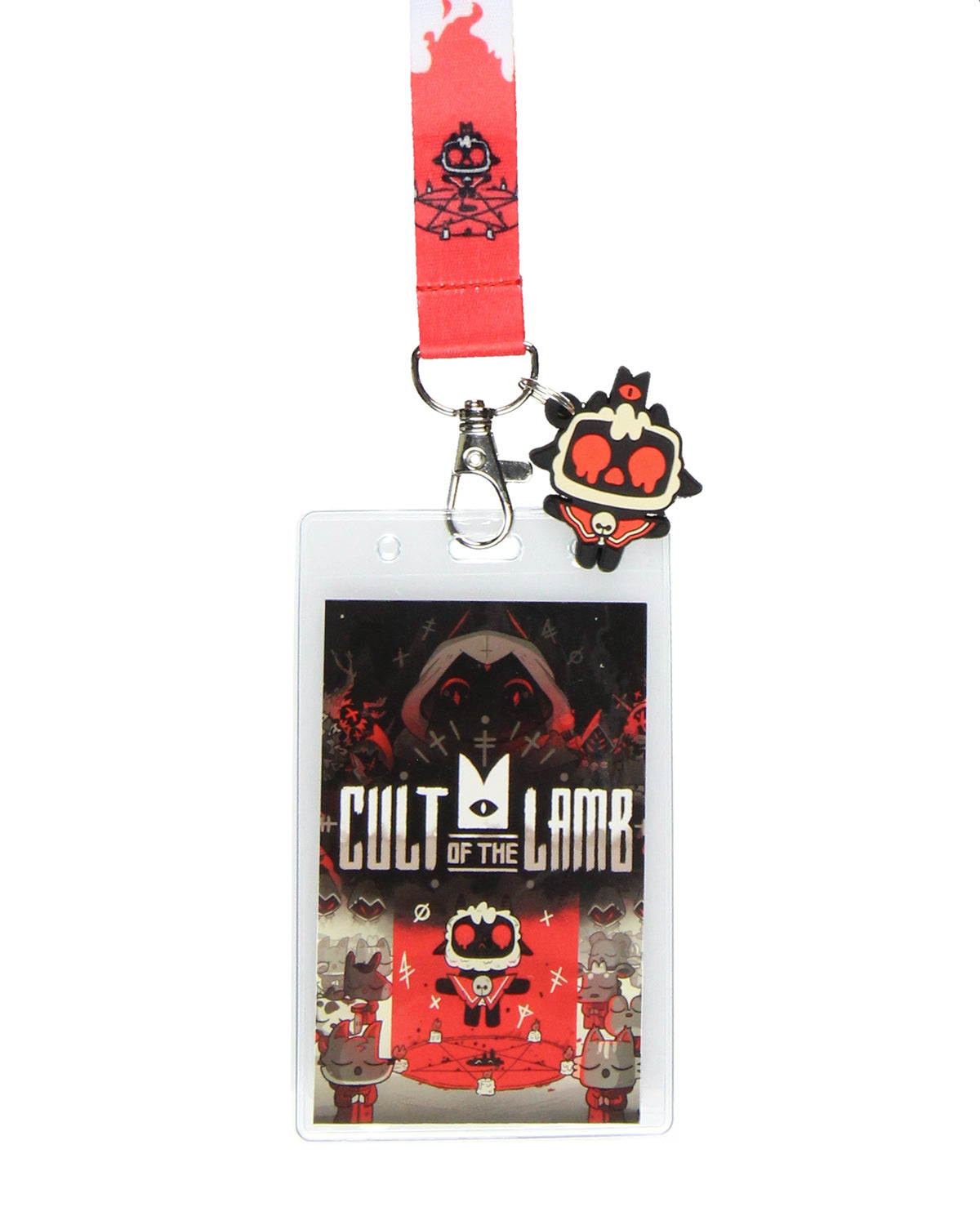 Cult Of The Lamb Video Game ID Lanyard Badge Holder Possessed Lamb Charm