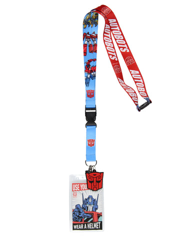 Transformers Lanyard Badge Holder Reversible with 2" Autobot Rubber Pendant
