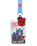 Transformers Lanyard Badge Holder Reversible with 2" Autobot Rubber Pendant