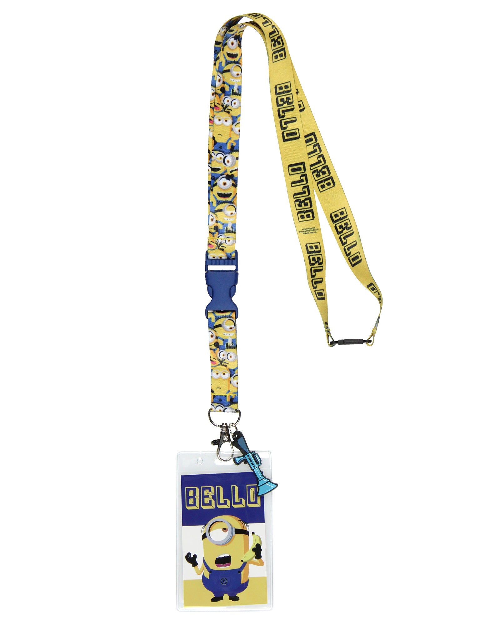 Despicable Me Minions Bello ID Lanyard Badge Holder w Fart Blaster Charm