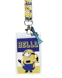 Despicable Me Minions Bello ID Lanyard Badge Holder w Fart Blaster Rubber Charm