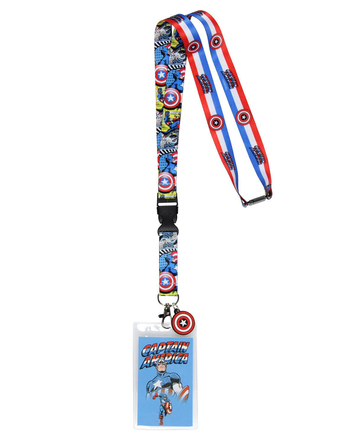 Marvel Captain America Lanyard Badge Holder with 1" Shield Pendant
